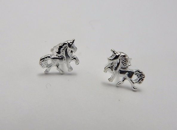 Tiny Unicorn stud Earrings sterling silver