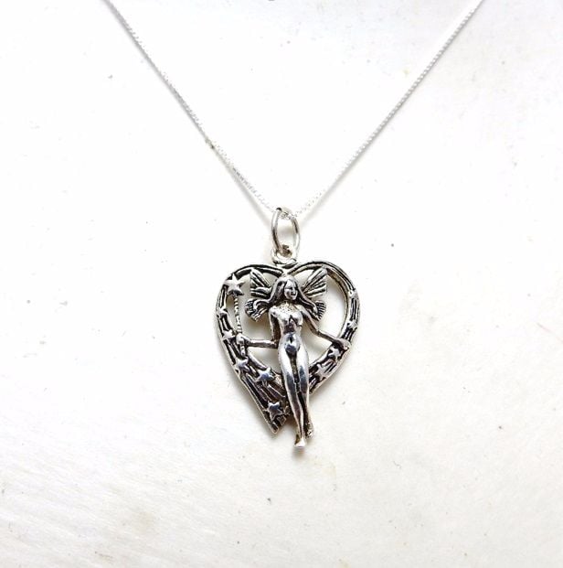Wishing Wand Heart Fairy Necklace