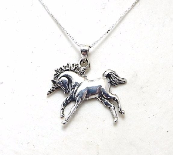 Unicorn necklace Sterling silver