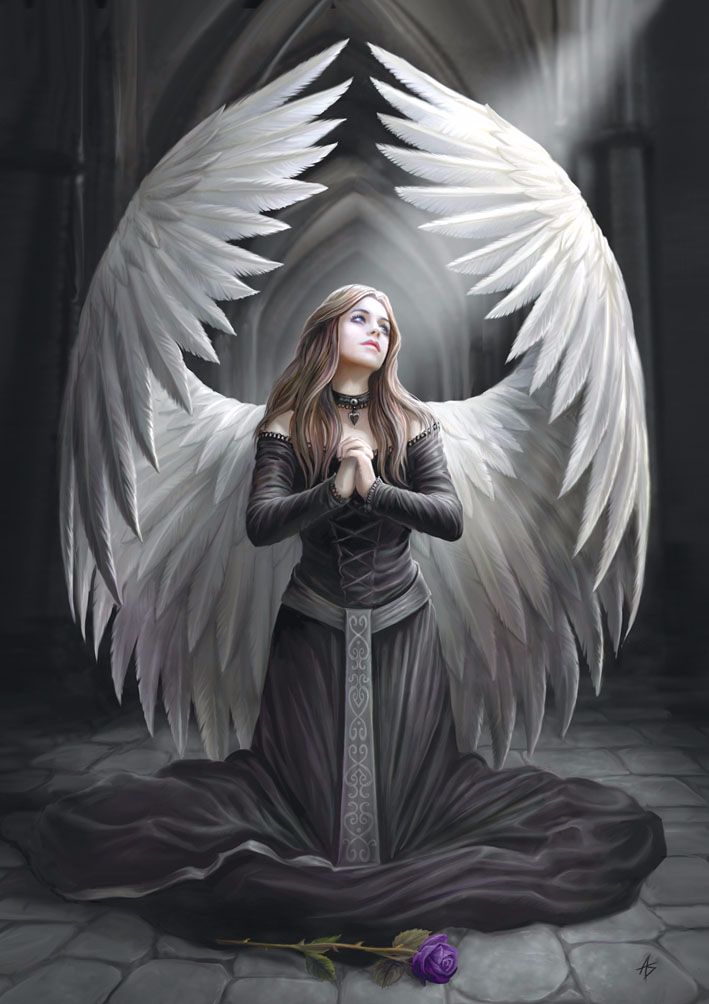 Prayer For The Fallen Greetings Card by Anne Stokes