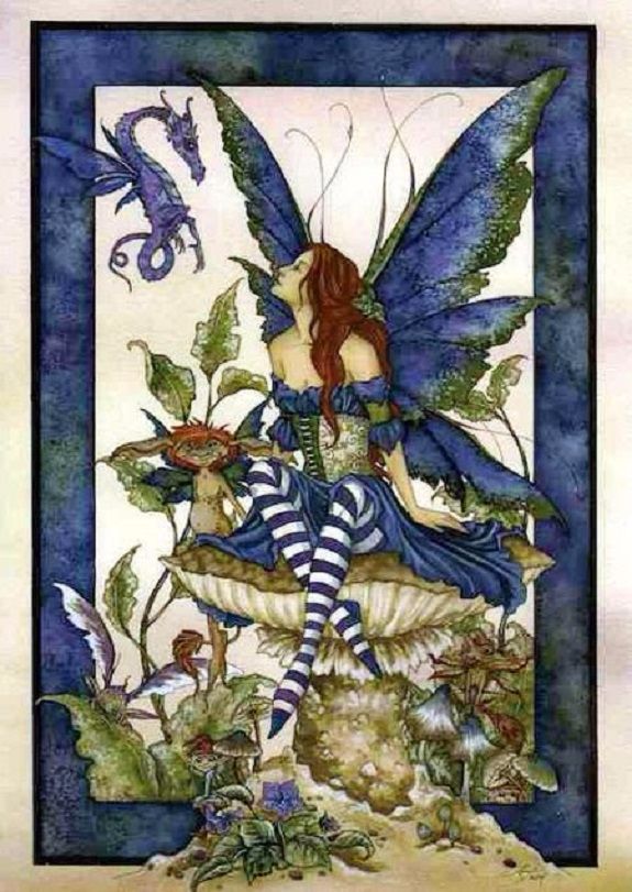 Amy Brown Bottom of The Garden fairy Greetings Card