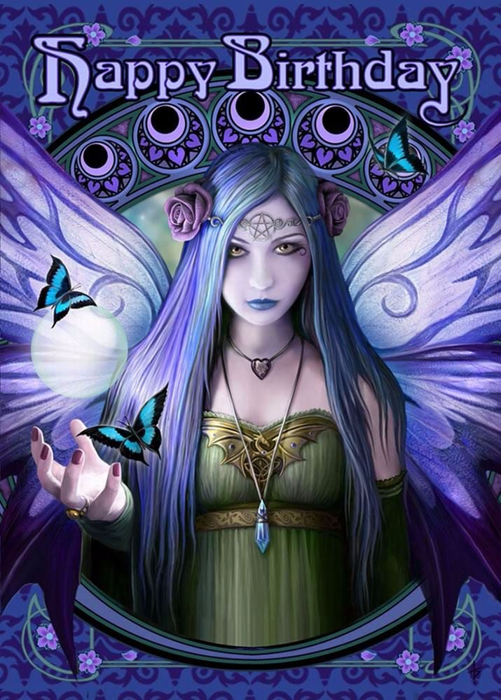 Mystic Aura birthday Greetings Card by Anne Stokes