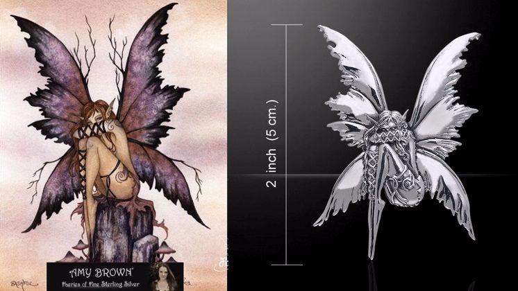 Amy Brown Bashful Fairy pendant