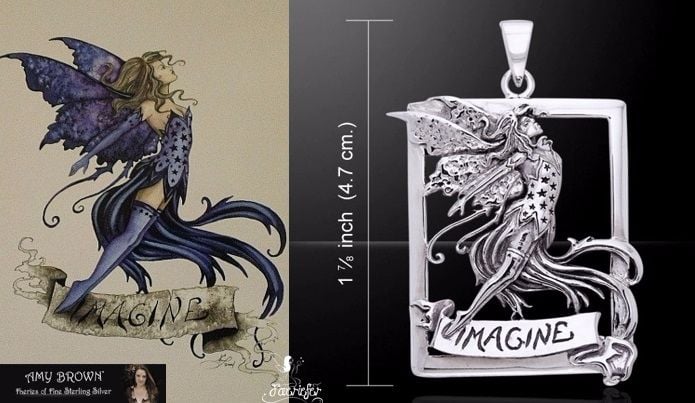 Amy Brown Imagine Fairy Pendant Just Like Silver