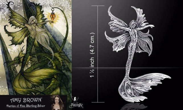 Amy Brown Water Sprite Fairy Pendant Just Like Silver