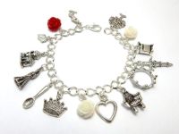White Queen Bracelet - War Of The Roses charm bracelet - Elizabeth Woodville