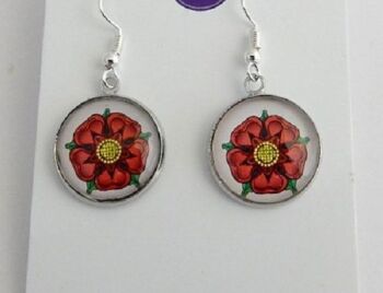 War Of The Roses Collection - Red Rose of Lancaster Earrings