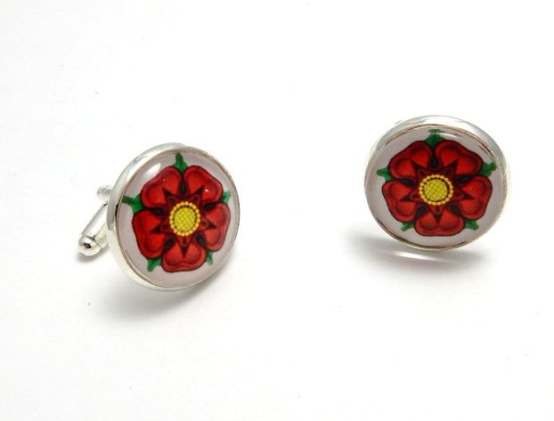 War Of The Roses Collection - Red Rose of Lancaster Cuff Links