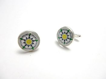 War Of The Roses Collection - White Rose of York CuffLinks