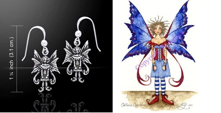 Amy Brown Caffeine Overload Fairy Earrings