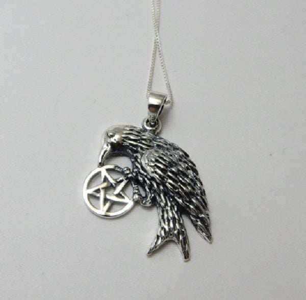 Raven Pentagram necklace