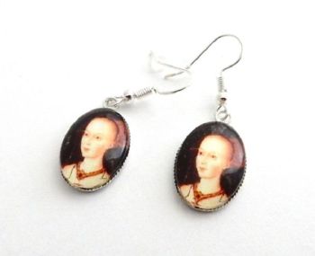 White Queen portrait earrings - Elizabeth Woodville