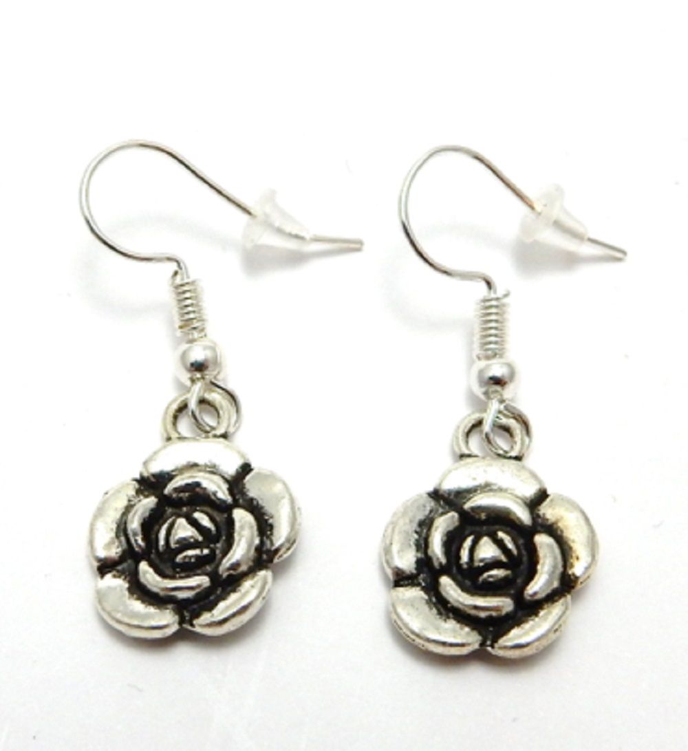 Silver plated Rose Earrings