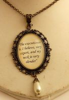 Queen Anne Boleyn executioner quote necklace
