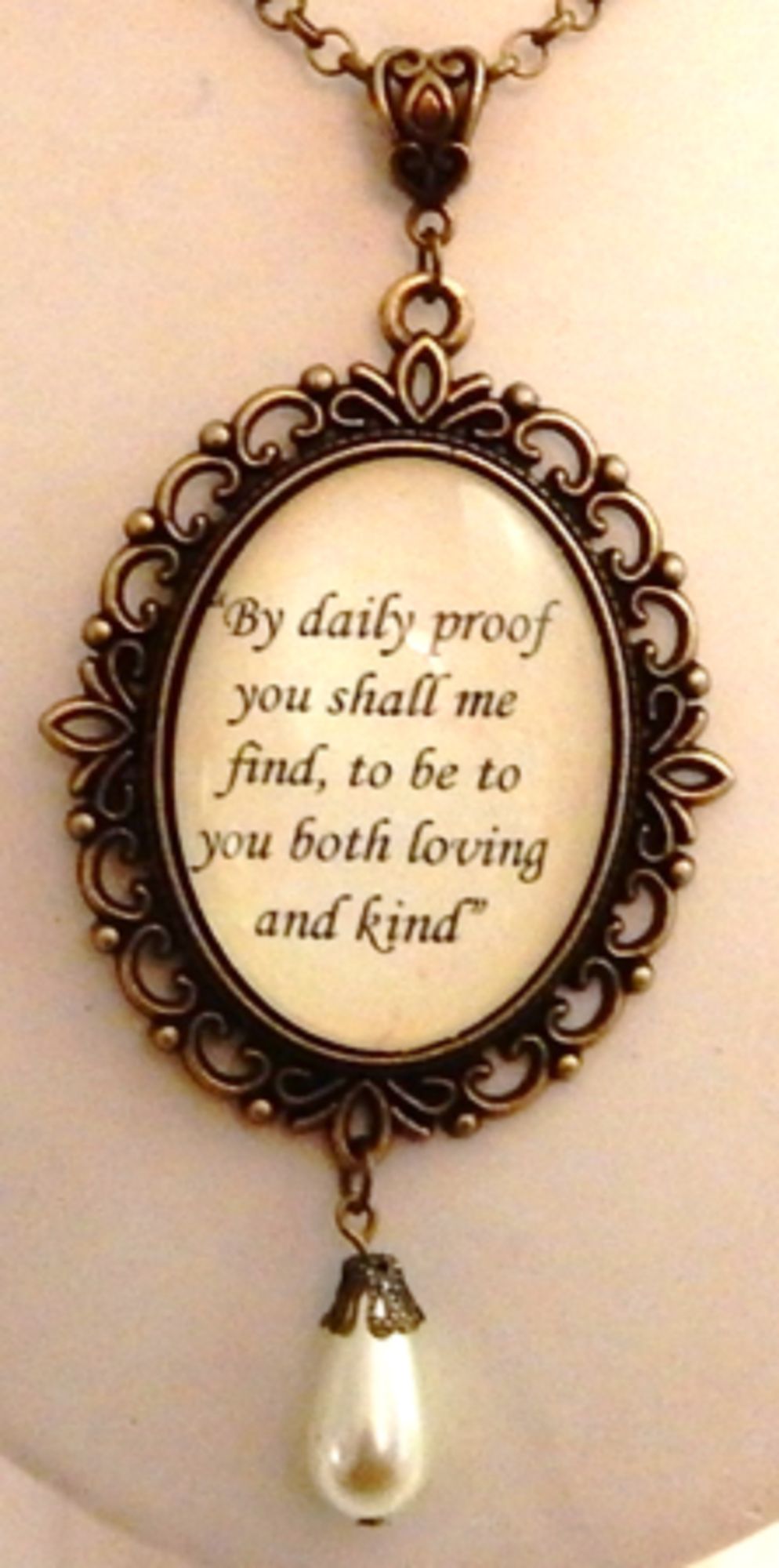 Queen Anne Boleyn romantic quote necklace
