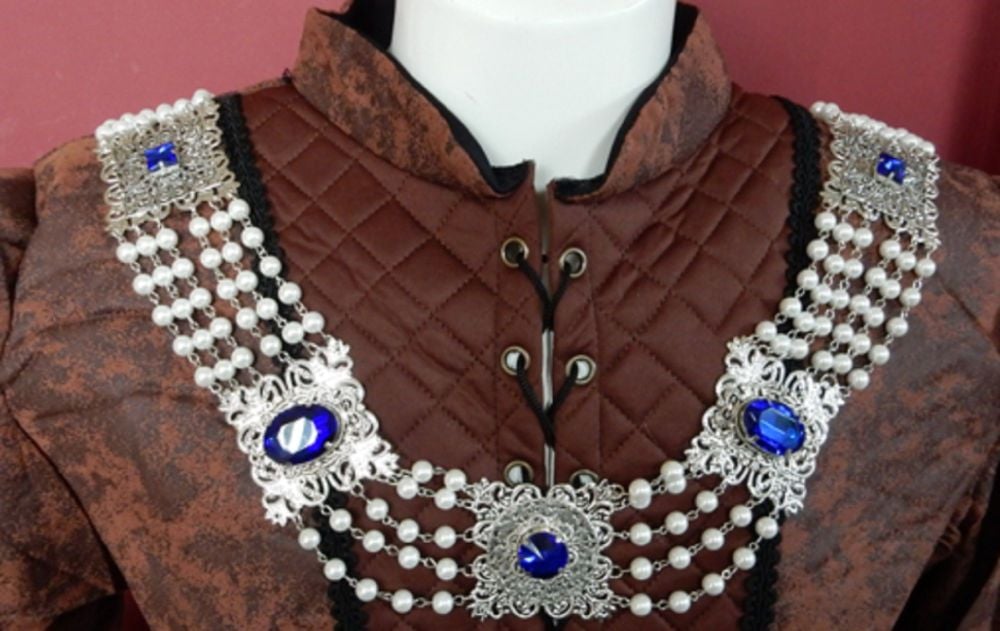 Chain Of Office Silver and Sapphire Blue with Pearls