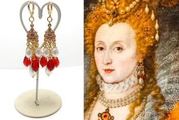 Elizabeth 1st replica earrings - The Rainbow Portrait