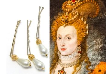 Elizabeth 1st replica hair pearls or hair pins 