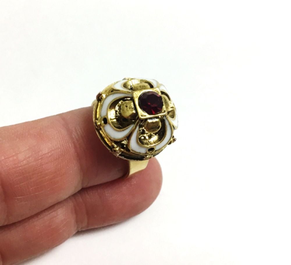 Renaissance Dome Ring - inspired by buttons produced for Charles IX, Swedis