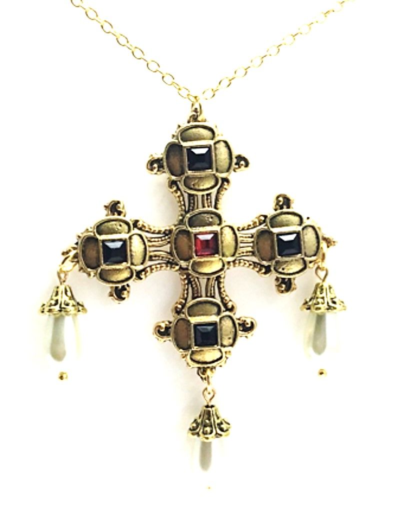John Greed Signature Silver Medieval-Style Cross Necklace