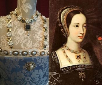 Mary Tudor portrait replica necklace set