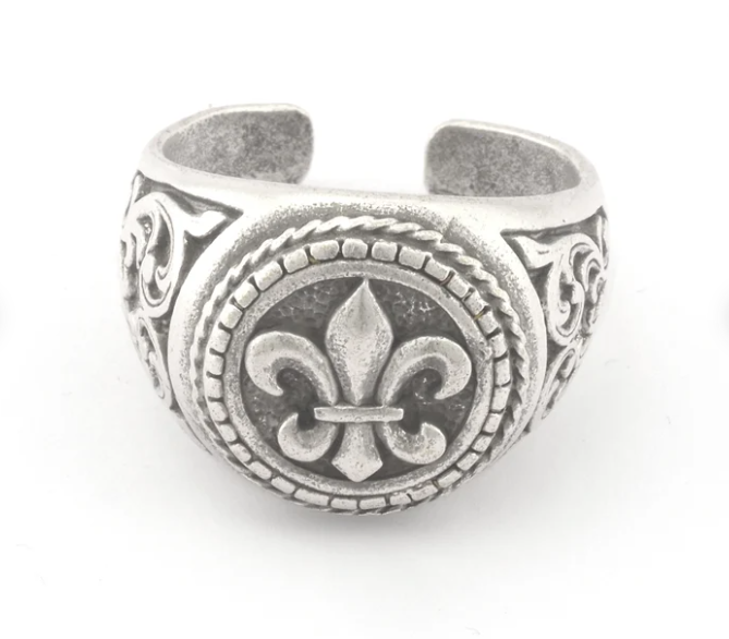Fleur De Lis Medieval Signet Ring