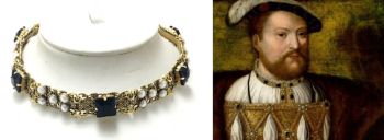 Henry VIII replica gold necklace - after Hans Holbein the younger