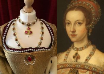 Katherine Parr necklace TWO PIECE "The Melton Constable or Hastings Portrait of Queen Katherine" after Master John