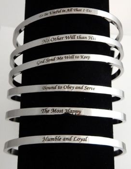 Wives of Henry VIII Motto Bangles - one piece