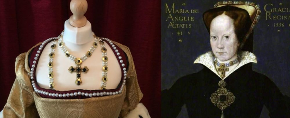 Mary I necklace - Mary Tudor portrait replica jewellery - 2 piece set