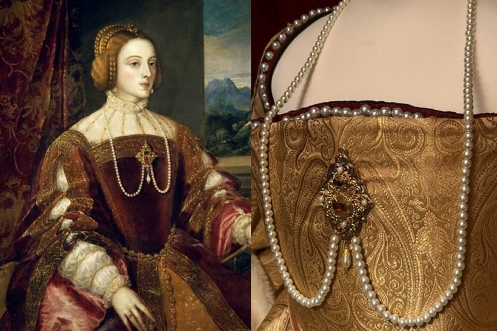 Isabella of Portugal portrait replica necklace