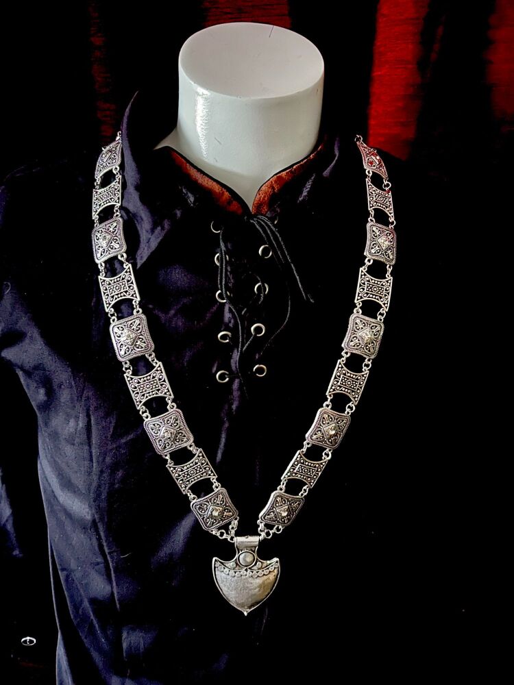 Medieval Shield Chain of Office - Silver version Livery Collar
