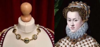 Elisabeth of Austria Queen of France Portrait replica necklace