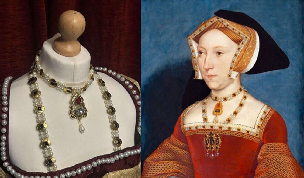 Jane Seymour replica necklace, Two Piece Set, clear crystal version