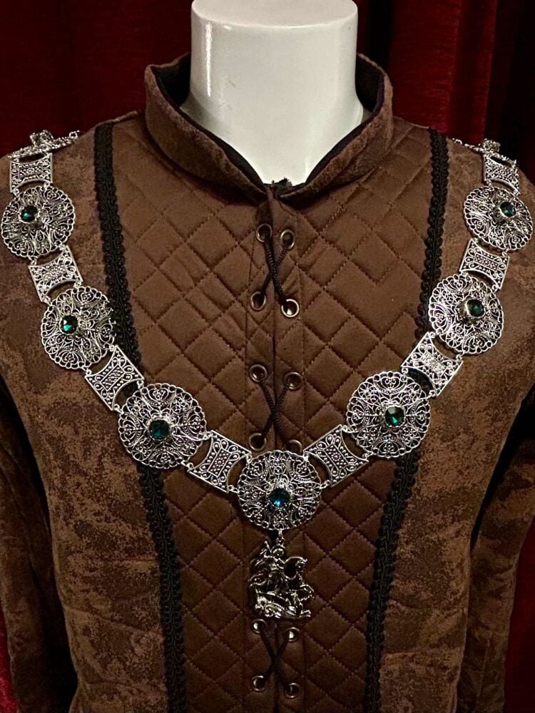Silver Saint George Chain of Office: Medieval Livery Collar