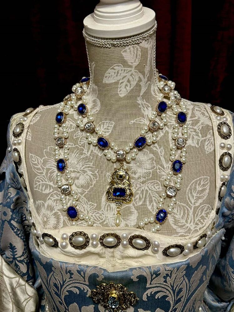 Tudor Queen Consort Necklace set: choice of crystal colours