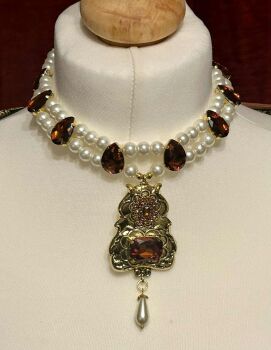 Tudor Queen Consort Necklace: Phoenix Fire Ember