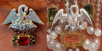 Elizabeth I Brooch: Pelican in Her Piety, Tudor jewel, Historical re-enactment.