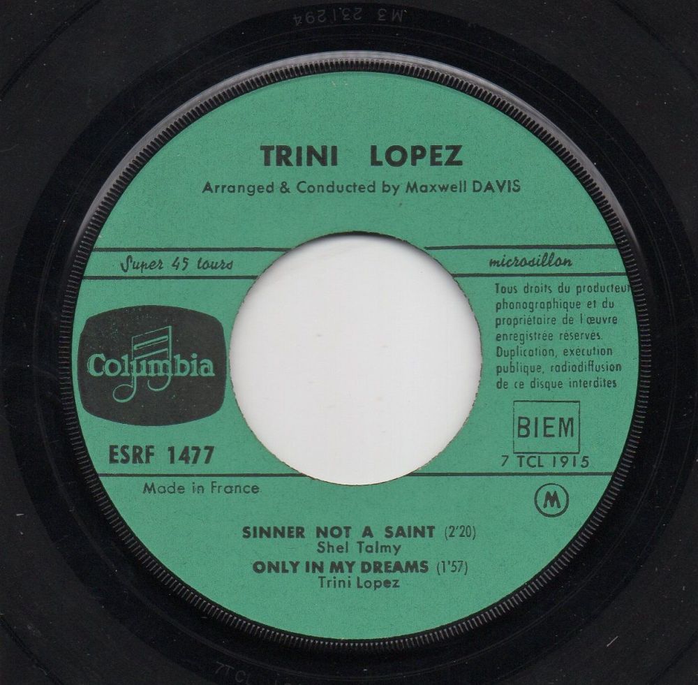 TRINI LOPEZ - SURFIN WITH...... - SINNER NOT A SAINT