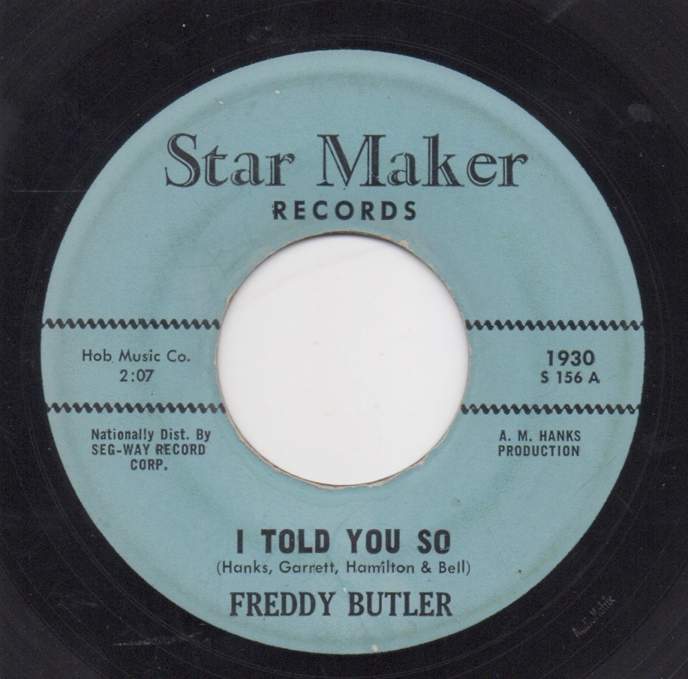 FREDDY BUTLER - I TOLD YOU SO