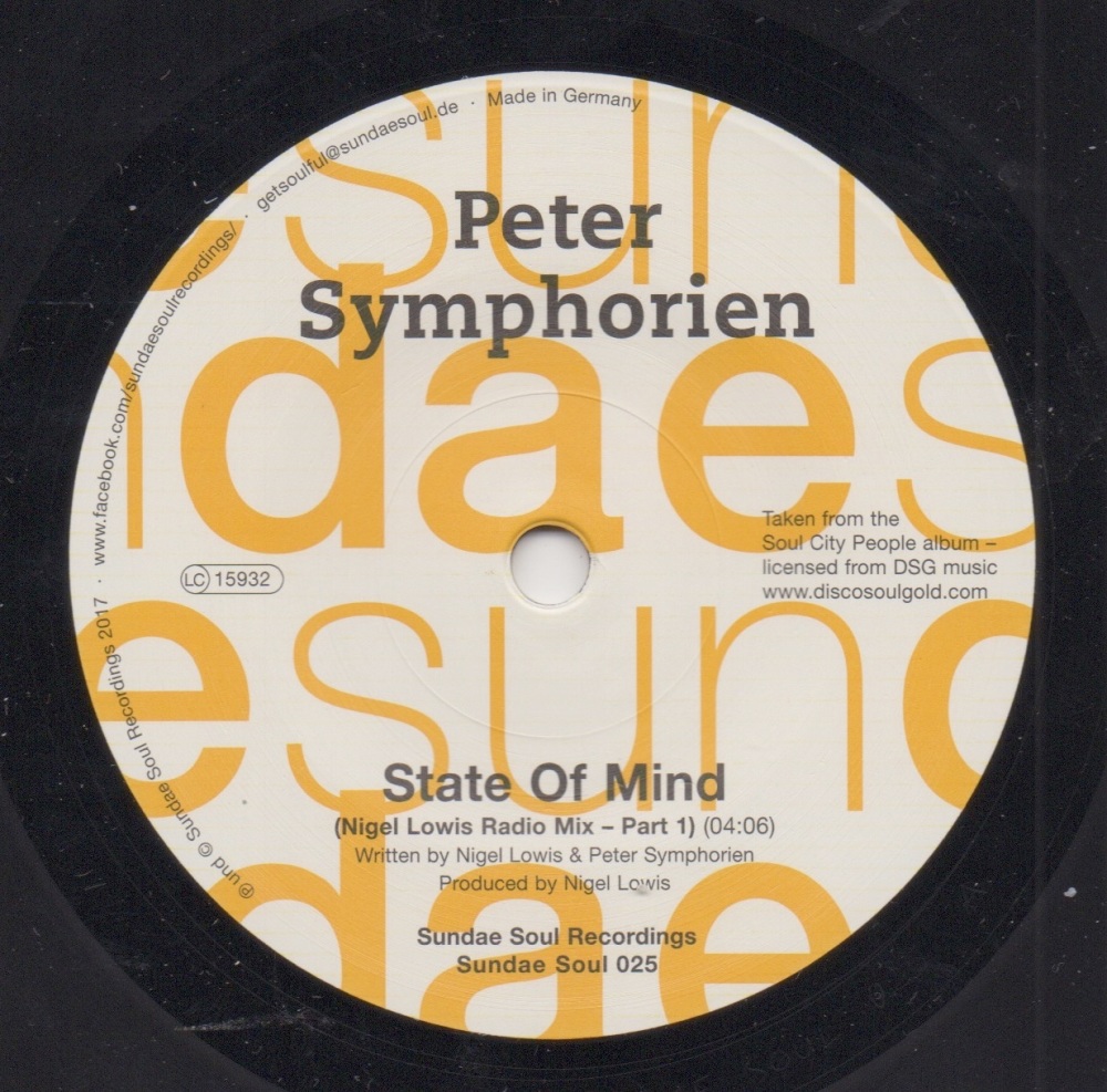 PETER SYMPHORIEN - STATE OF MIND (NIGEL LOWIS RADIO MIX - PART 1) / STATE O
