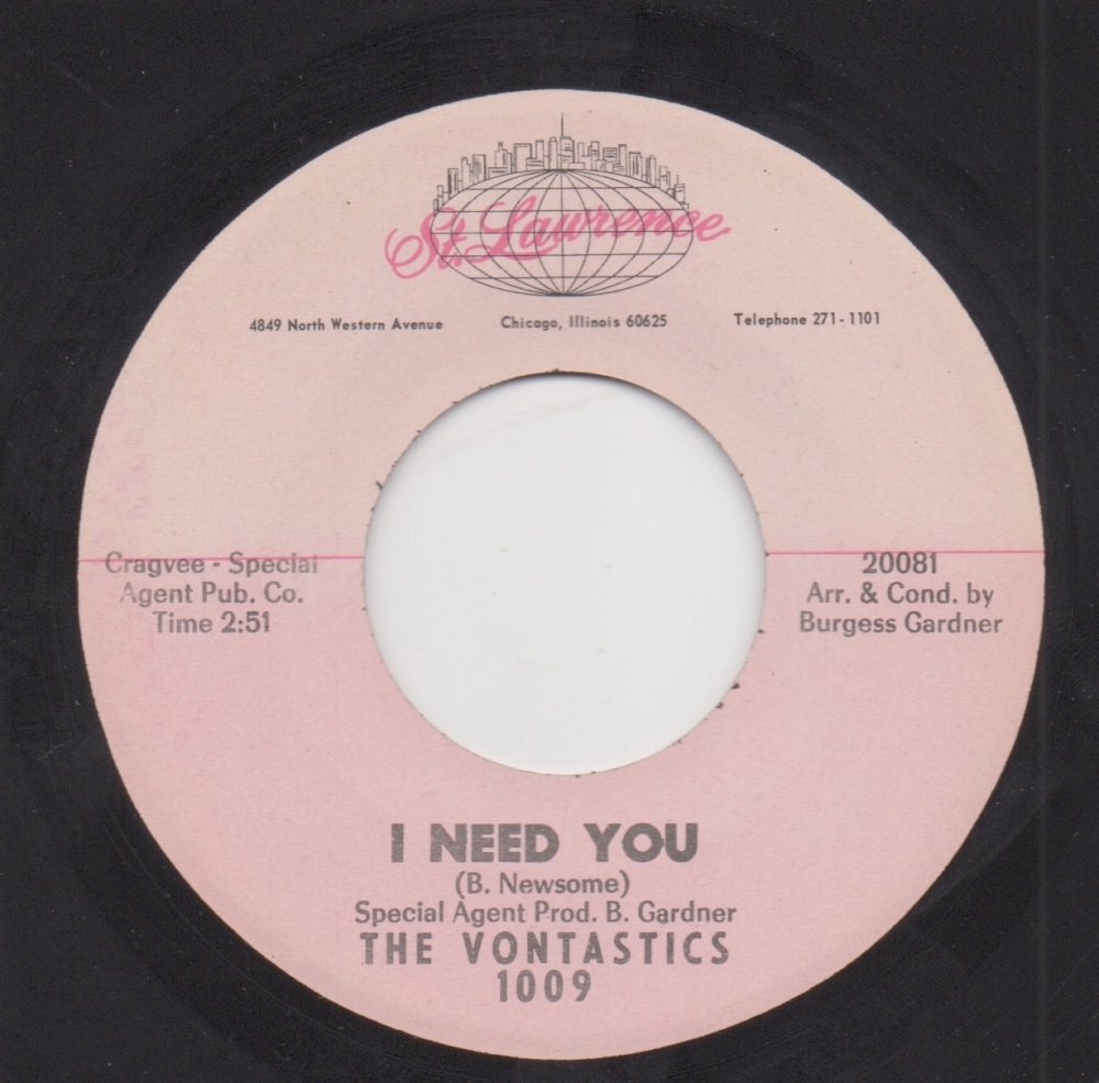 VONTASTICS - I NEED YOU / KEEP ON ROLLING