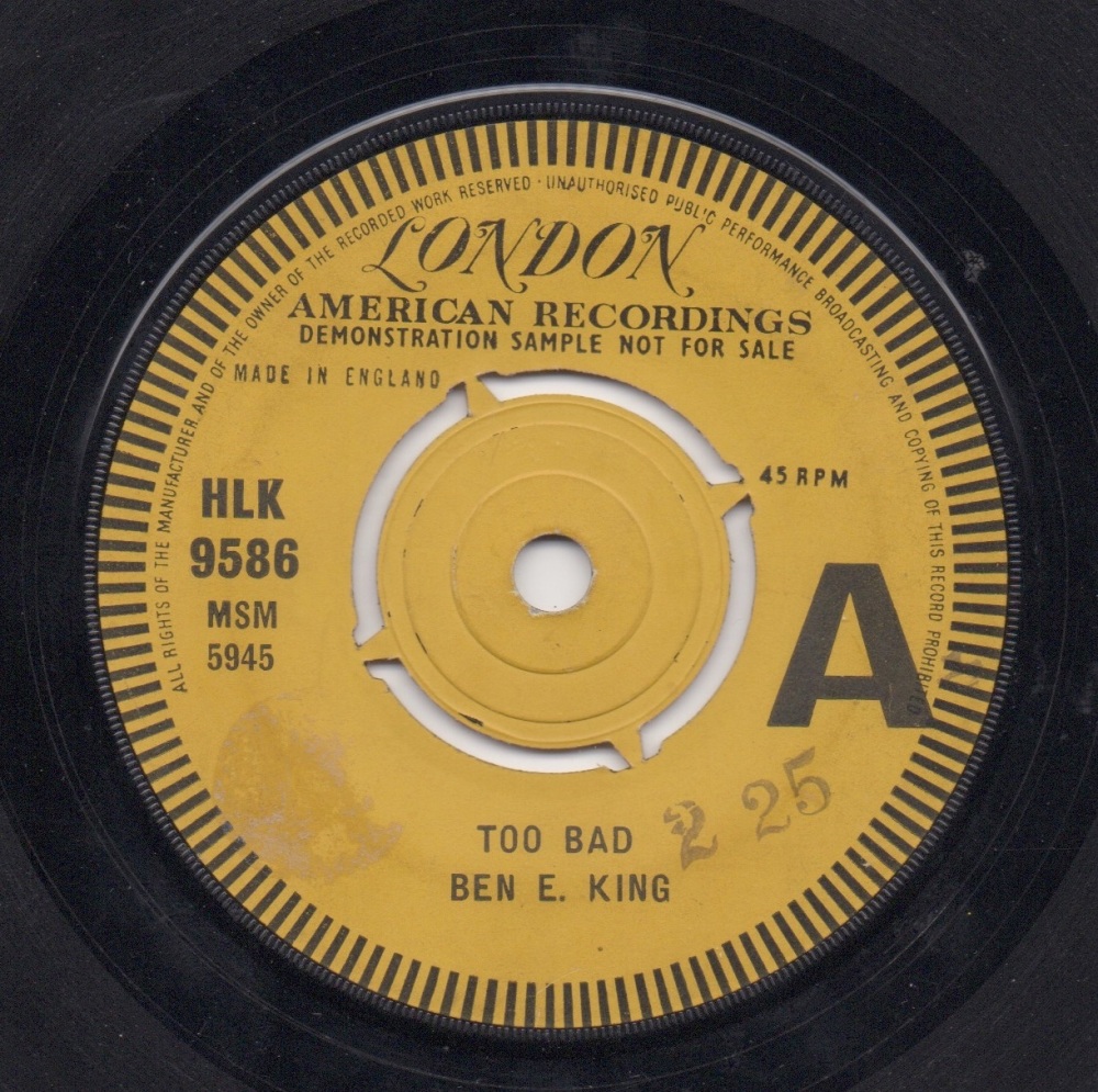 BEN E. KING - TOO BAD / MY HEART CRIES FOR YOU