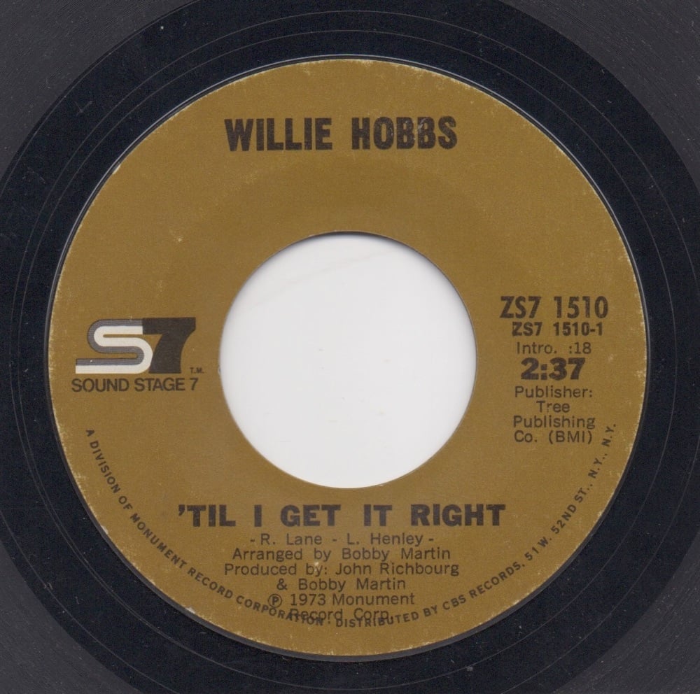 WILLIE HOBBS - 'TIL I GET IT RIGHT