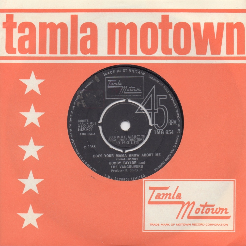 BOBBY TAYLOR & THE VANCOUVERS - DOES YOUR MAMA KNOW ABOUT ME