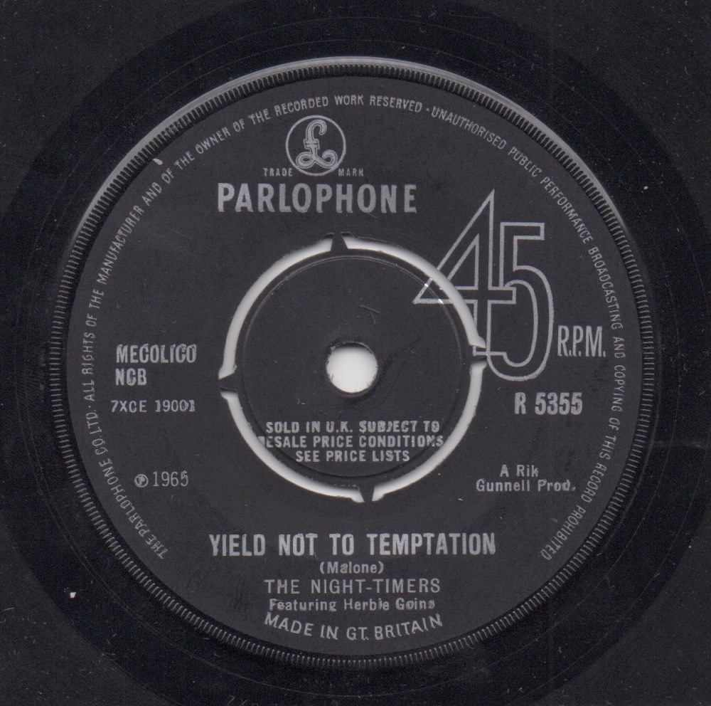 NIGHT-TIMERS FEATURING. HERBIE GOINS - YIELD NOT TO TEMPTATION