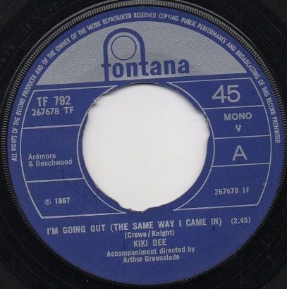 KIKI DEE - I'M GOING OUT (THE SAME WAY i CAME IN)