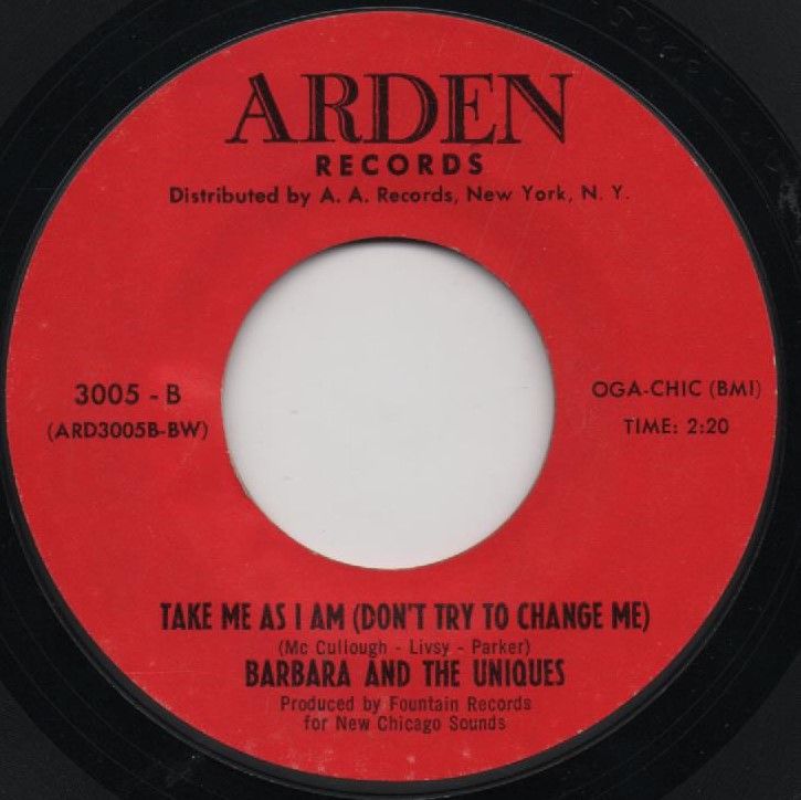 BARBARA AND THE UNIQUES - TAKE ME AS I AM (DON'T TRY TO CHANGE ME)