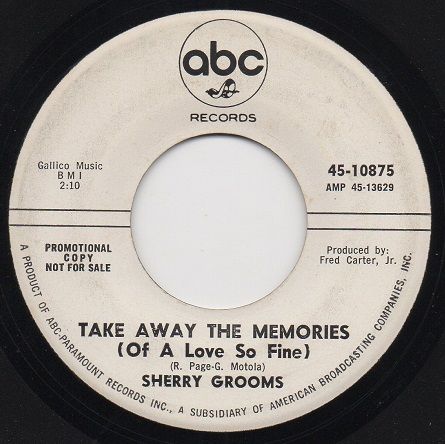 SHERRY GROOMS - TAKE AWAY THE MEMORIES