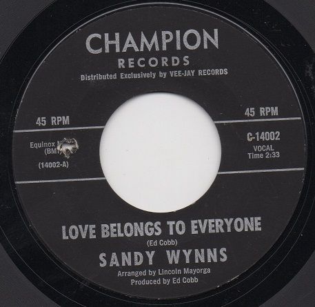 SANDY WYNNS - LOVE BELONGS TO EVERYONE